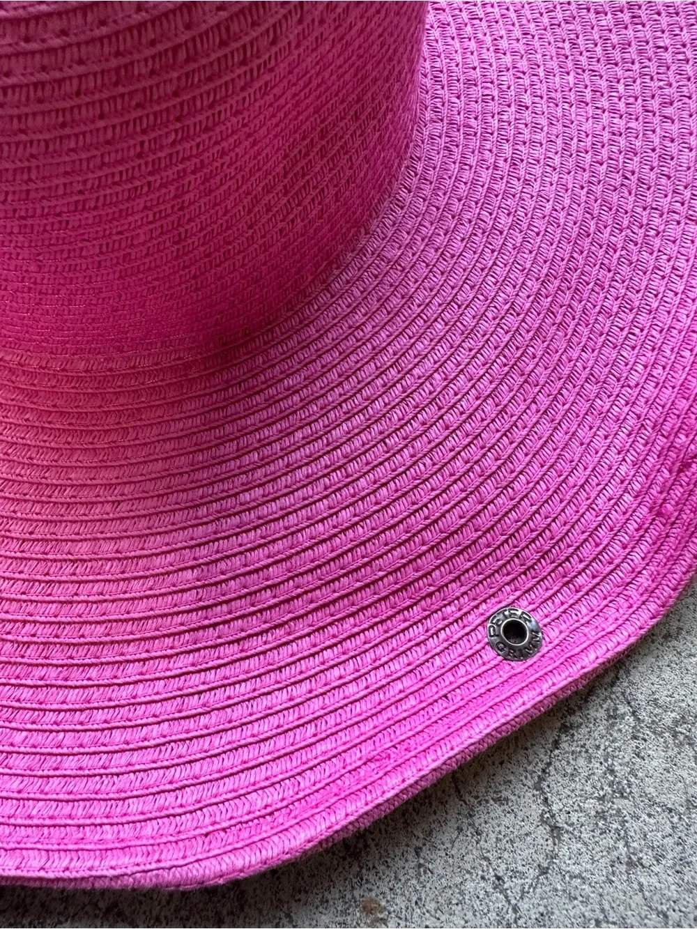 Peter Grimm Hot Pink Woven Straw Sun Hat with Black Sweatband